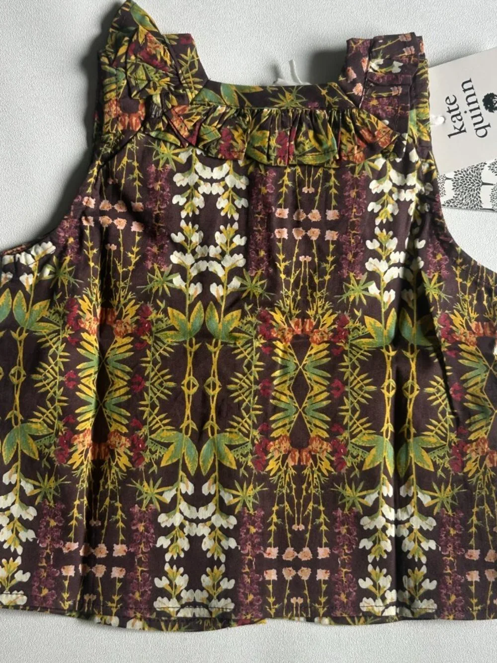 NWT Kate Quinn Baby Outfit Set 3-6M Sweet Pea Tank Green Fern Leggings